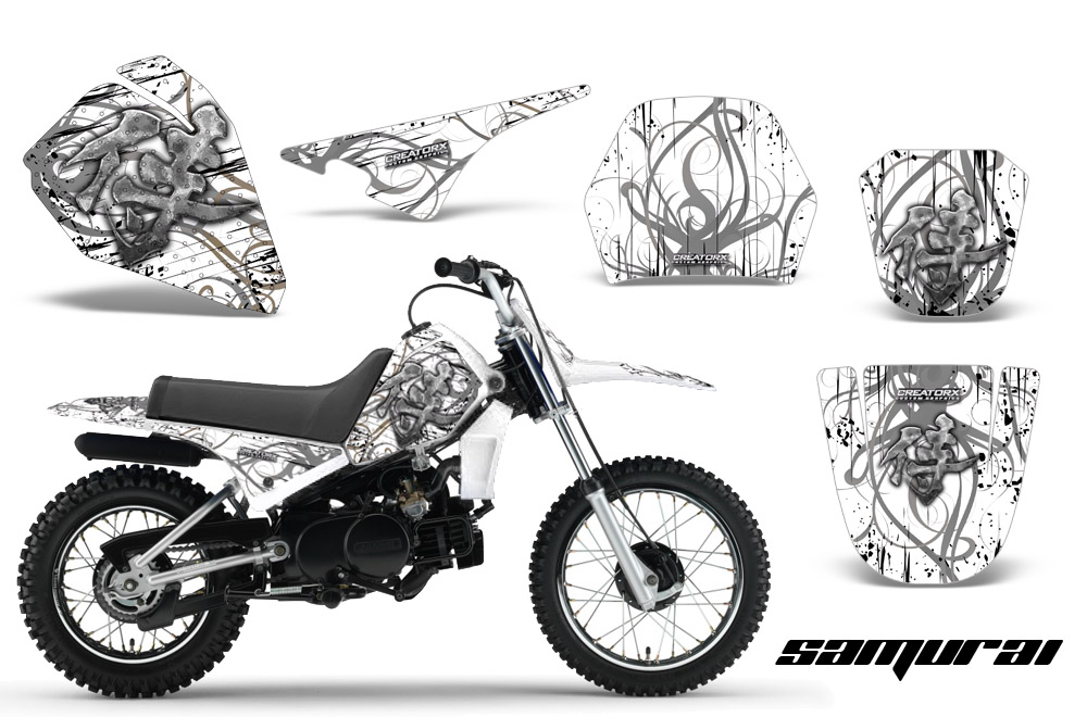 Yamaha PW80 Graphics Kit Samurai Silver White